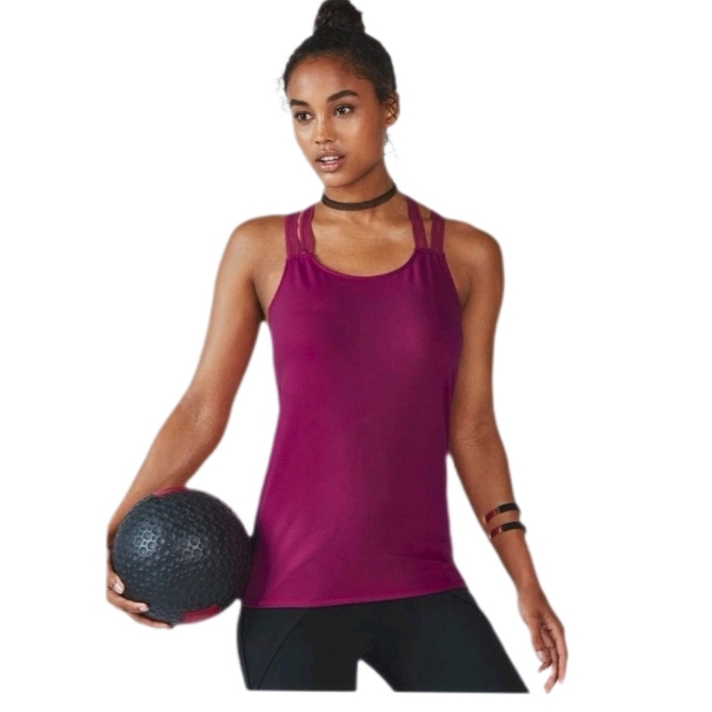 Fabletics Women's Peyton‎ Raspberry Pink Athletic Mesh Tank Top Small